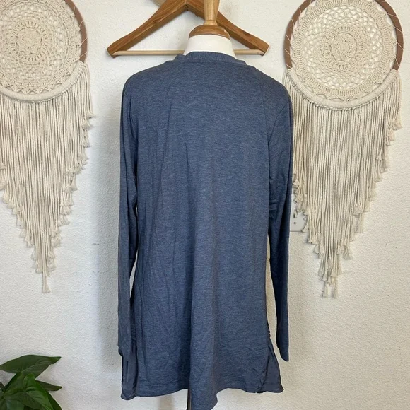 Logo by Lori Goldstein blue button front long line cardigan large - Picture 5 of 7